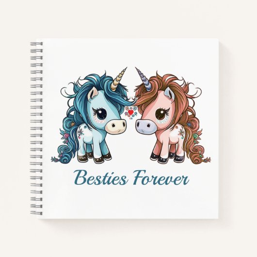 Carnet Unicorne Besties pour toujours (Devant)