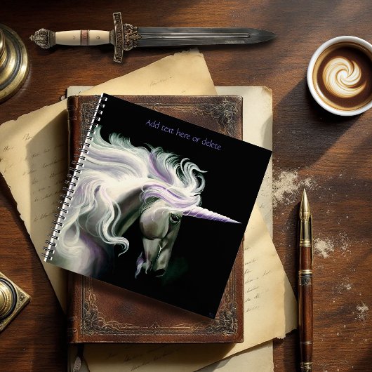 Carnet Unicorne blanche violet