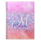 Carnet Unicorne claire iridescente ombre parties scintill (Devant)