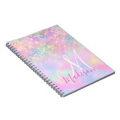 Carnet Unicorne claire iridescente ombre parties scintill (Côté Droit)