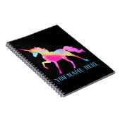 Carnet Unicorne colorée personnalisée (Côté Droit)