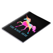 Carnet Unicorne colorée personnalisée (Côté gauche)