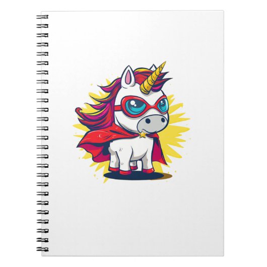 Carnet Unicorne cool avec Superhero Cape Costume Long Sle (Devant)