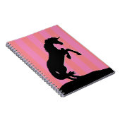 Carnet Unicorne d'élevage noir (rayé rose) (Côté Droit)