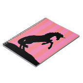 Carnet Unicorne d'élevage noir (rayé rose) (Côté gauche)