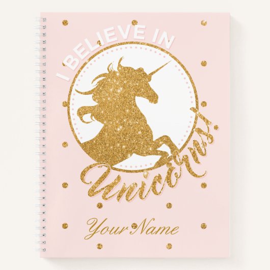 Carnet Unicorne d'or (Devant)