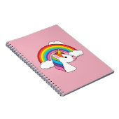 Carnet Unicorne et arc-en-ciel avec nuages Kawaii (Côté Droit)