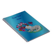 Carnet Unicorne Et Fleurs Personnalisées (Côté Droit)