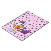 Carnet Unicorne florale rose mignonne et simple en Rainco (Côté gauche)
