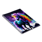 Carnet Unicorne foncée avec Mane arc-en-ciel (Côté Droit)