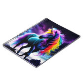 Carnet Unicorne foncée avec Mane arc-en-ciel (Côté gauche)