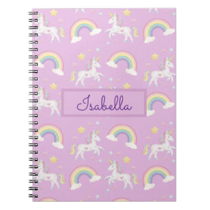 Carnet Unicorne Icône en arc-en-ciel Personnalisée