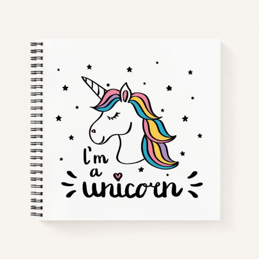 Carnet Unicorne | Je suis une licorne (Devant)