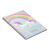 Carnet Unicorne | Magic Blue et Gold Rainbow (Côté Droit)