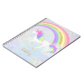 Carnet Unicorne | Magic Blue et Gold Rainbow (Côté gauche)