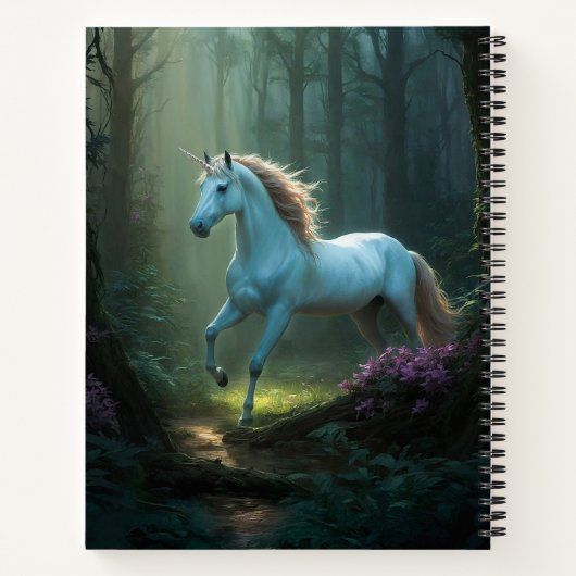 Carnet Unicorne magique en forêt enchantée (Dos)