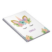 Carnet Unicorne magique parties scintillant de nom person (Côté Droit)