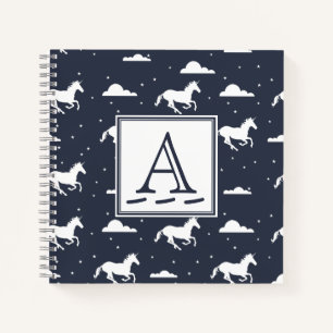 Carnet Unicorne Midnight Sky Motif Monogramme