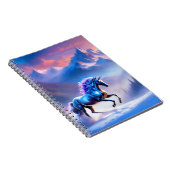 Carnet Unicorne noire dans un paysage hivernal rêvé (Côté Droit)