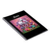Carnet Unicorne personnalisée avec fleurs (Côté Droit)