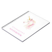Carnet Unicorne rose blanc fille (Côté gauche)