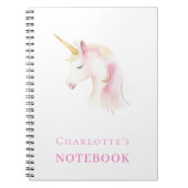 Carnet Unicorne rose blanc fille (Devant)