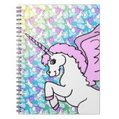 Carnet Unicorne rose et blanc (Devant)
