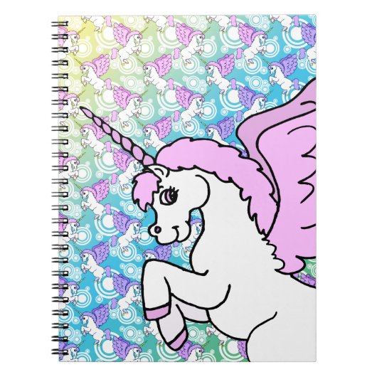 Carnet Unicorne rose et blanc (Devant)