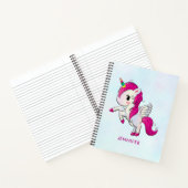 Carnet Unicorne rose mignonne avec ailes (Intérieur)