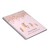 Carnet Unicorne rose or parties scintillant rose monogram (Côté Droit)