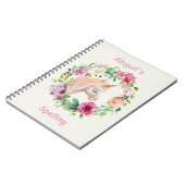 Carnet Unicorne rose violet de l'enfant Homeschool (Côté gauche)