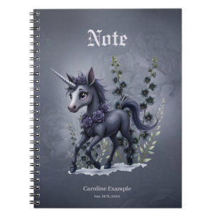 Carnet Unicorne stylisée dans la splendeur florale
