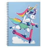 Carnet Unicorne sur un scooter (Devant)