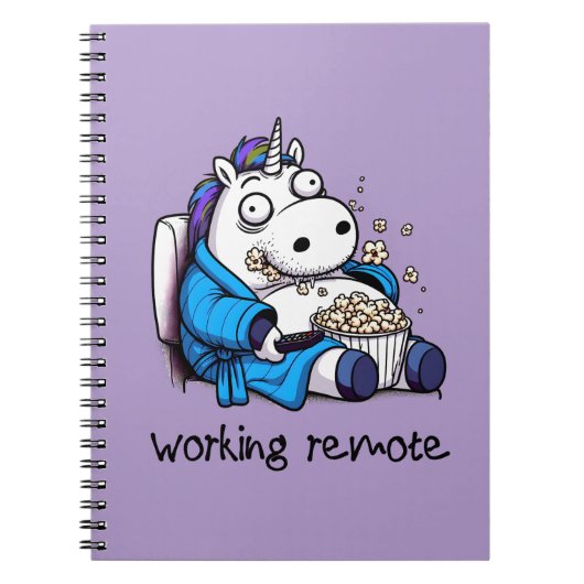 Carnet Unicorne Travailler à distance (Devant)