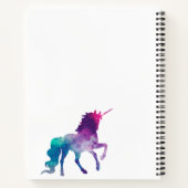 Carnet Unicorne violet rose blanc monogramme (Dos)