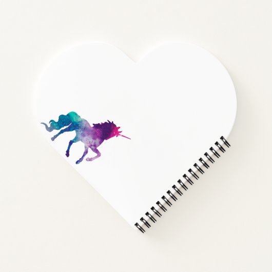 Carnet Unicorne violet rose blanc monogramme script (Dos)