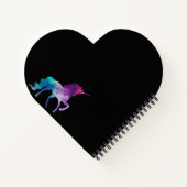 Carnet Unicorne violet rose noir script monogramme (Dos)