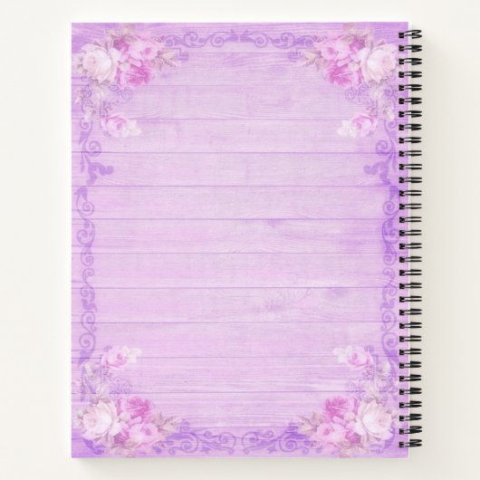 Carnet Unicorne violette personnalisée (Dos)
