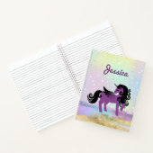 Carnet Unicorne violette sur une note de nuage de Parties (Intérieur)