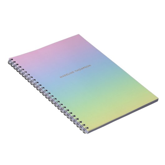 Carnet Unicorne Whimsical Rainbow Nom simple Monogramme (Côté Droit)