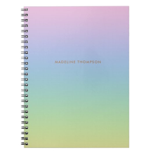 Carnet Unicorne Whimsical Rainbow Nom simple Monogramme (Devant)
