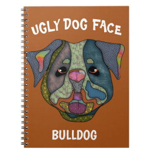 Carnet unique Bulldog laid chien visage