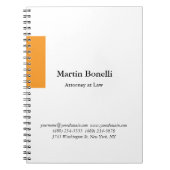Carnet Unique Classique Simple Orange & Blanc (Devant)