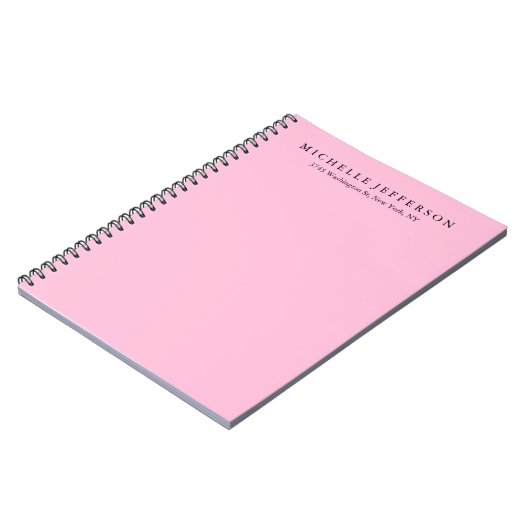 Carnet Unique Design Moderne Et Élégant Rose (Côté gauche)
