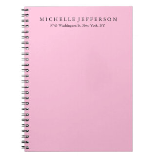 Carnet Unique Élégant Moderne Élégant Rose