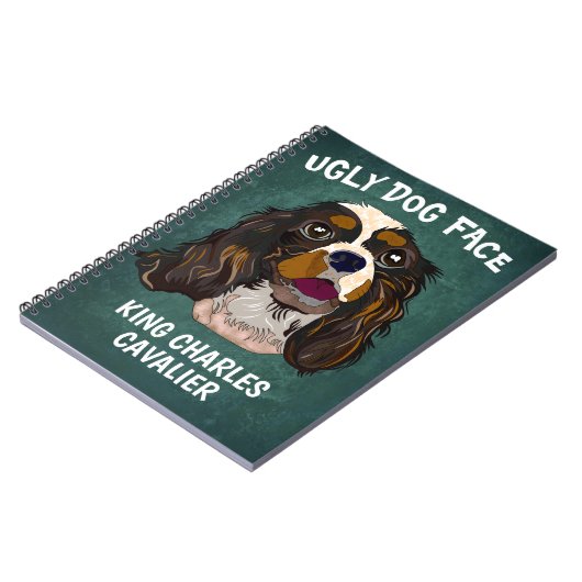 Carnet Unique King Charles Cavalier visage de chien moche (Côté gauche)