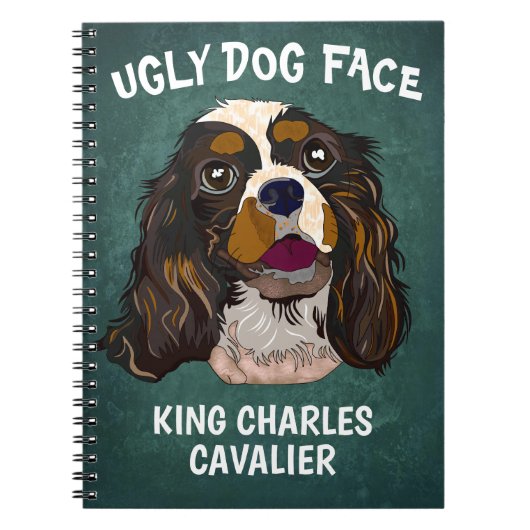 Carnet Unique King Charles Cavalier visage de chien moche (Devant)