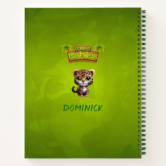 Carnet Unique Leopard Whimsical Kitty Caractère Chat 🐆 (Dos)