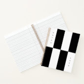 Carnet Unique moderne minimaliste rayures noir et blanc (Intérieur)