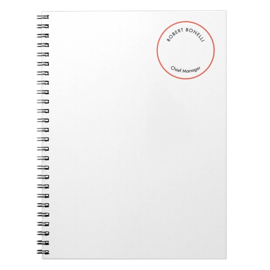 Carnet Unique moderne minimaliste rouge noir blanc courbu (Devant)